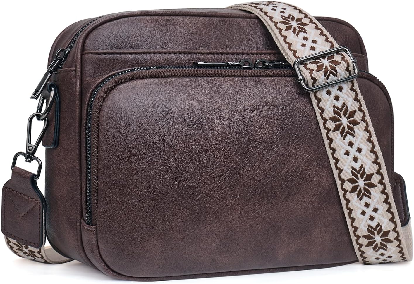 POIUGOYA Vegan Leather Crossbody Purses for Women Travel