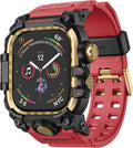 amBand Rugged Case with Band for Apple Watch 44mm Red - for Men