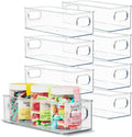 primebox Plastic Food Storage 8 Pack Clear Container Bin with Handles