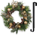 24 Christmas Wreath for Front Door with Lights - Festive Frosted