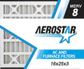 Aerostar 16x25x3 MERV 8 Pleated Filter 3-Pack - Efficient Home Air