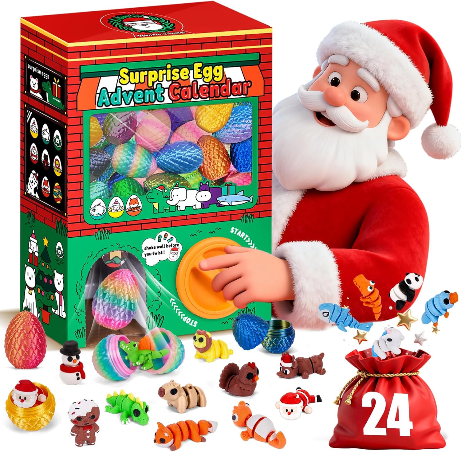 TBOLINE 2025 Christmas Advent Calendar with 3D Mini Animals