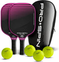 PRO SPIN Graphite Carbon Pickleball Set of 2 - Complete USAPA Kit