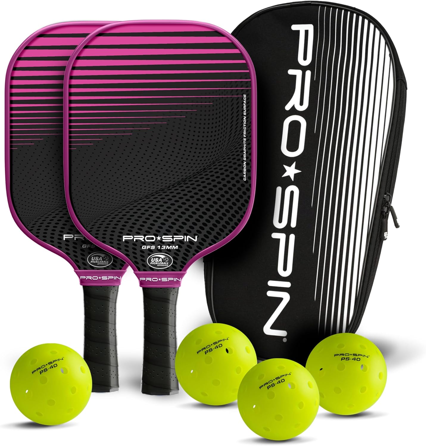 PRO SPIN Pickleball Paddles Set of 2 for All Skill Levels