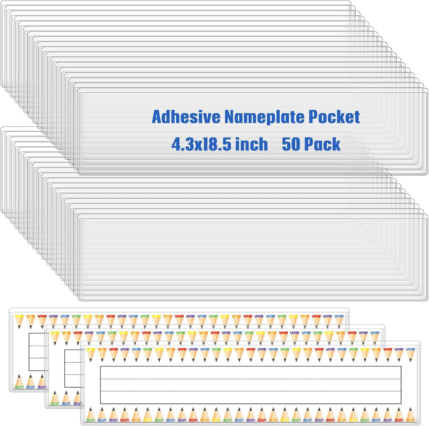 Jeyiour 50 Pcs Label Holders for Classroom and Storage Needs