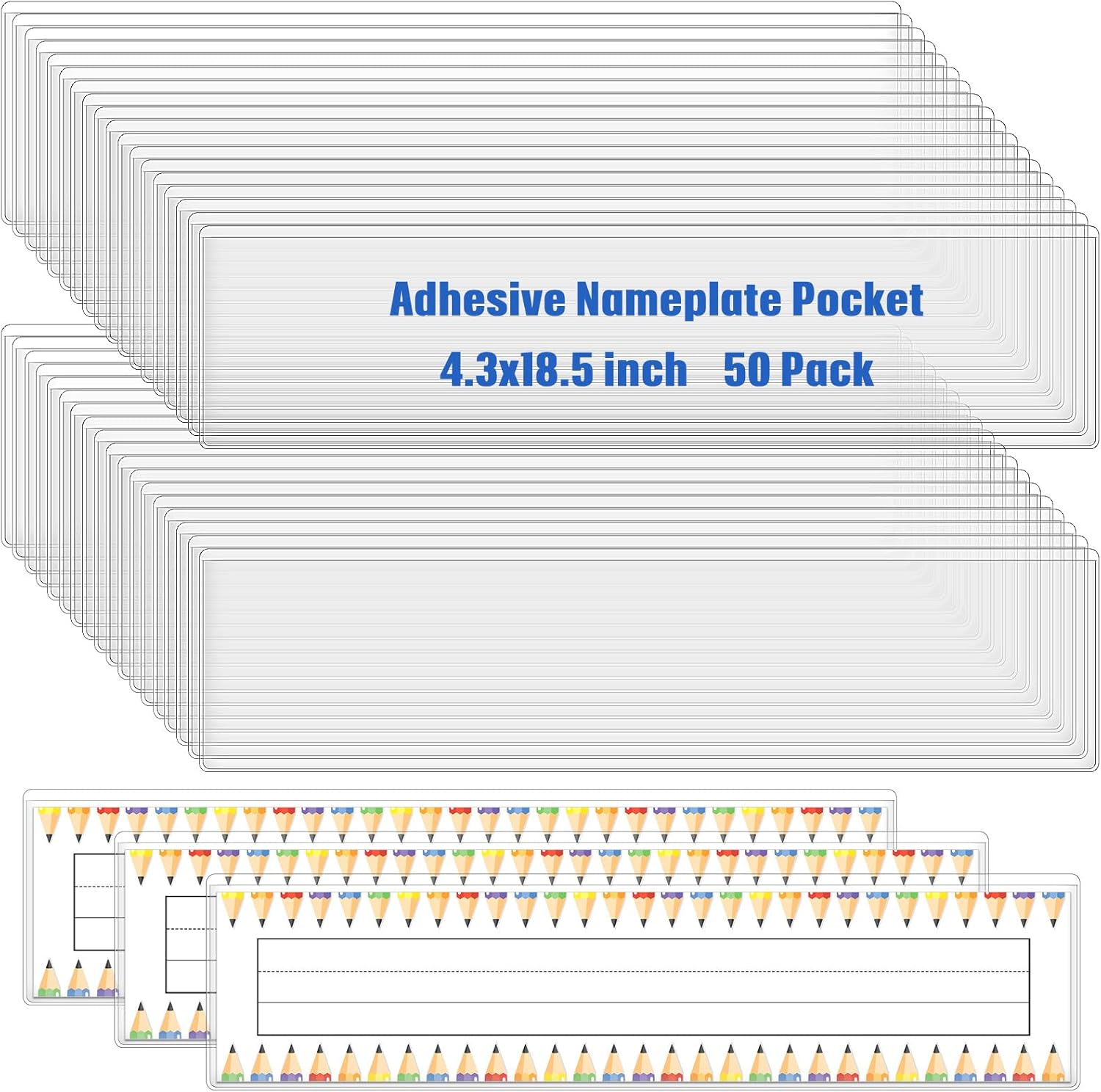 Jeyiour 50 Pcs Label Holders for Classroom and Storage Needs