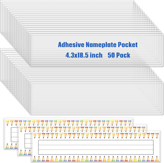 Jeyiour 50 Pcs Label Holders for Classroom and Storage Needs