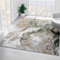 Marble Swirl Abstract Area Rug Green 6x9 - Luxe Visual Texture