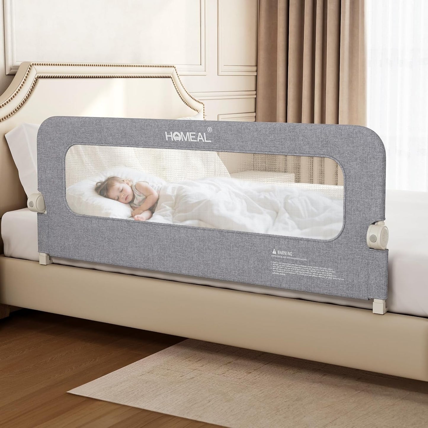 HOMEAL Bed Rail for Toddlers - Extra Long Foldable Safety Guard