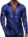 Hi-Tie Silk Mens Paisley Dress Shirt - Regular Fit Elegant Style