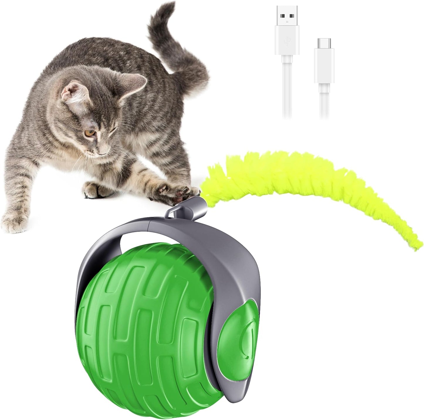 YEMEDA Interactive Cat Toy: Automatic, Drop Resistant, USB Rechargeable