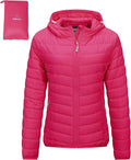 Packable Women's Lightweight Hooded Puffer Jacket - Warm & Packable