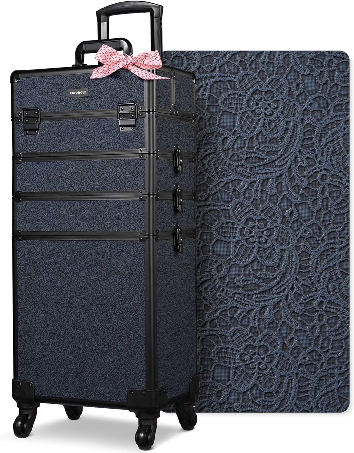 BYOOTIQUE 4in1 Professional Makeup Train Case Organizer on Wheels