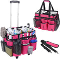 Extra Large Rolling Cleaning Caddy Bag with Detachable Foldable