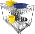 Pull Out Cabinet Organizer 14 in x 21 in - Slide Out 2 Tier Pantry