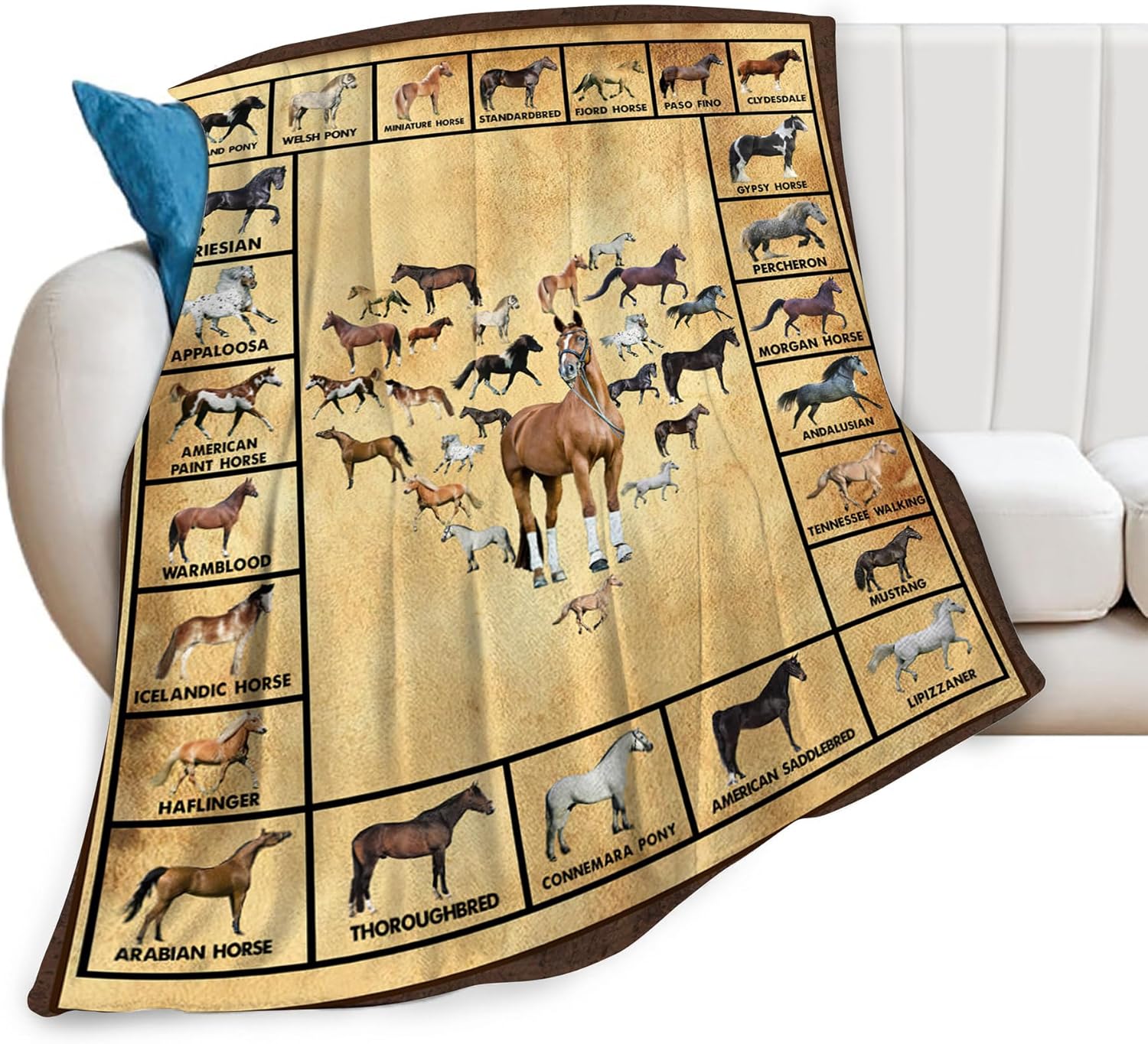 Horse Blanket Throws for Kids and Adults - Cozy Fleece Gift