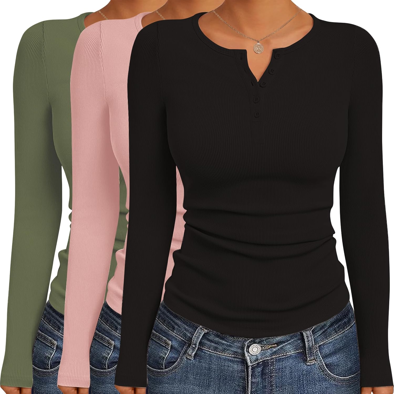 Ekouaer Women's Long Sleeve Shirts for Stylish Comfort and Fit