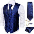 Men's Paisley Jacquard Silk Vest Set - Classic Wedding Waistcoat