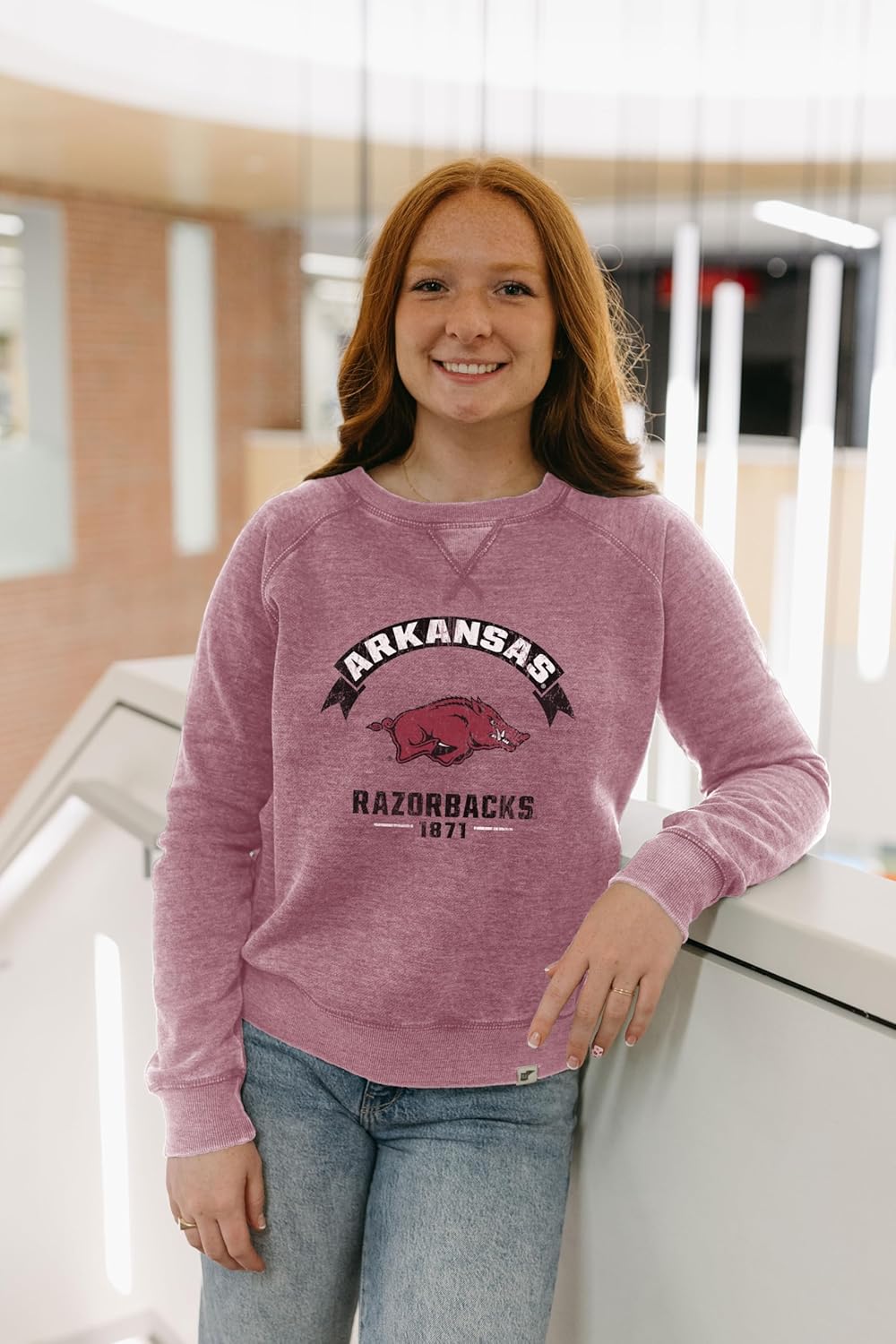 Blue 84 Women's NCAA Arkansas Razorbacks Crewneck Sweatshirt