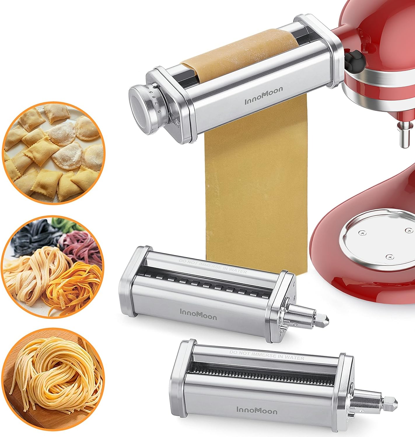 InnoMoon Stainless Steel Pasta Attachment Set