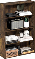 4-Tier Open Shelf Bookcase 6 x 24 x 35 in Amber Pine - Compact Storage