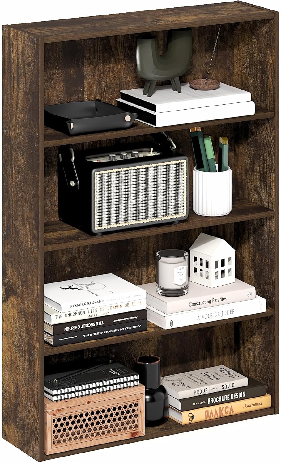 Furinno Basic 4-Tier Open Shelf Bookcase for Modern Storage