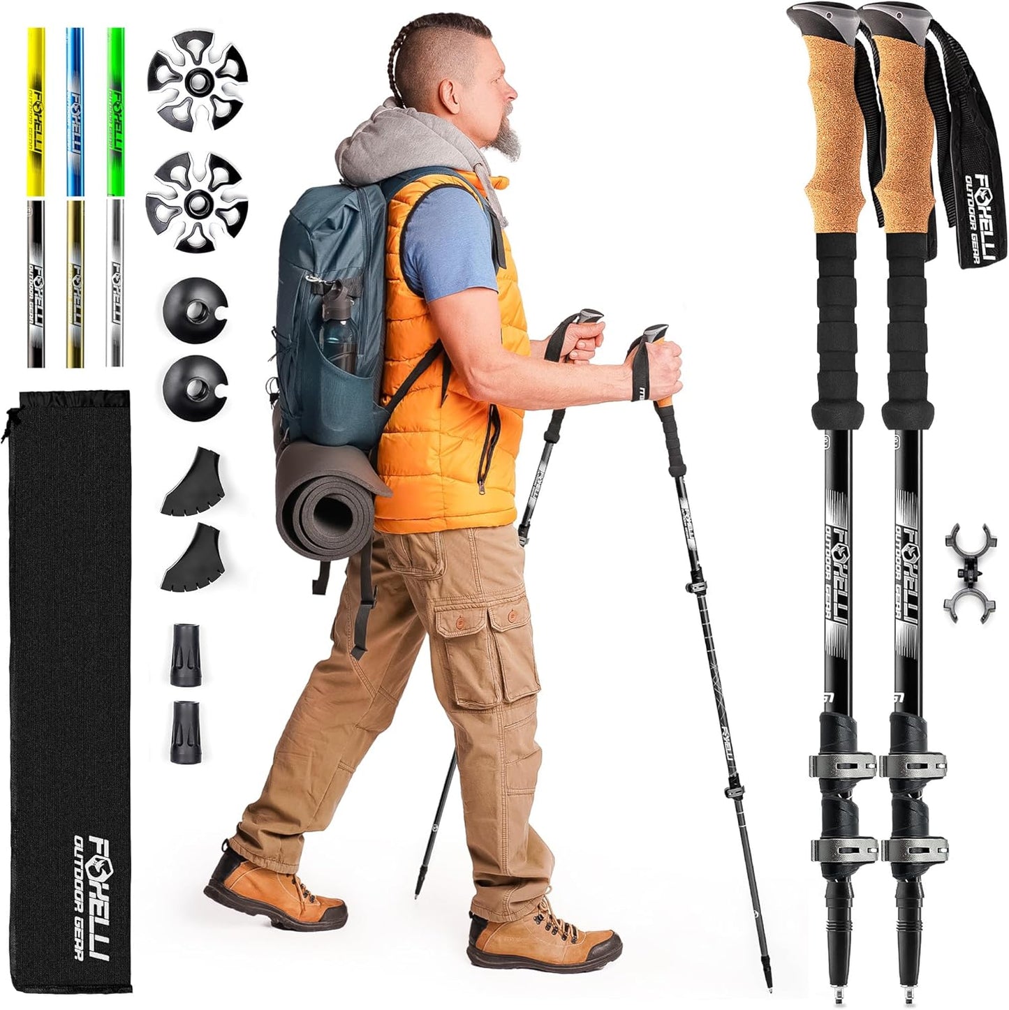 Foxelli Lightweight Trekking Poles: Durable & Comfy!