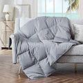 Soft Feather Down Throw Blanket 50in x 70in - Lightweight Cozy Throw