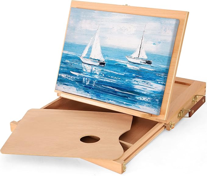 VISWIN Tabletop Easel with Drawer and Palette for Artists
