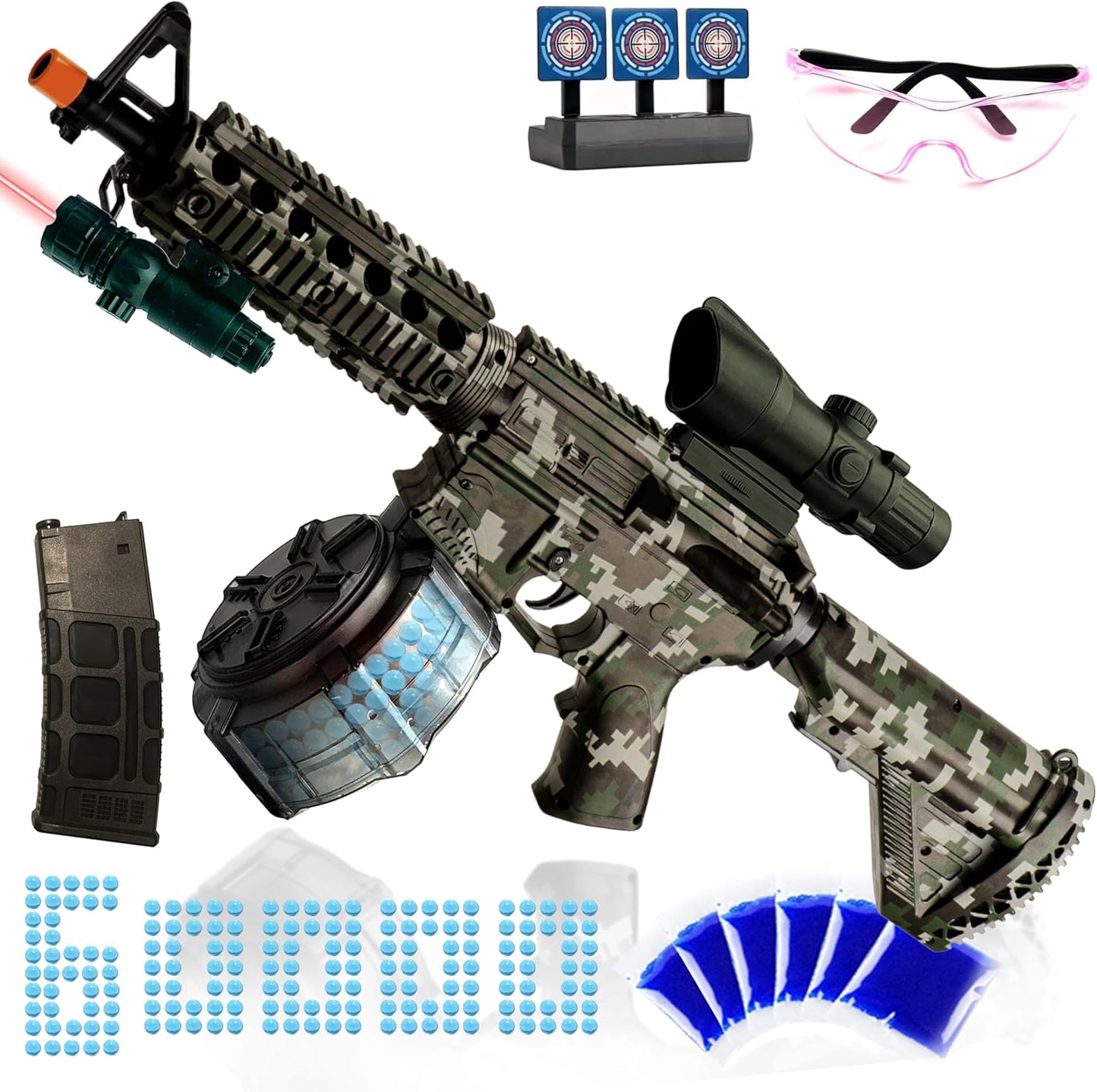 M416 Large Gel Splat Blaster with Goggles for Team Games