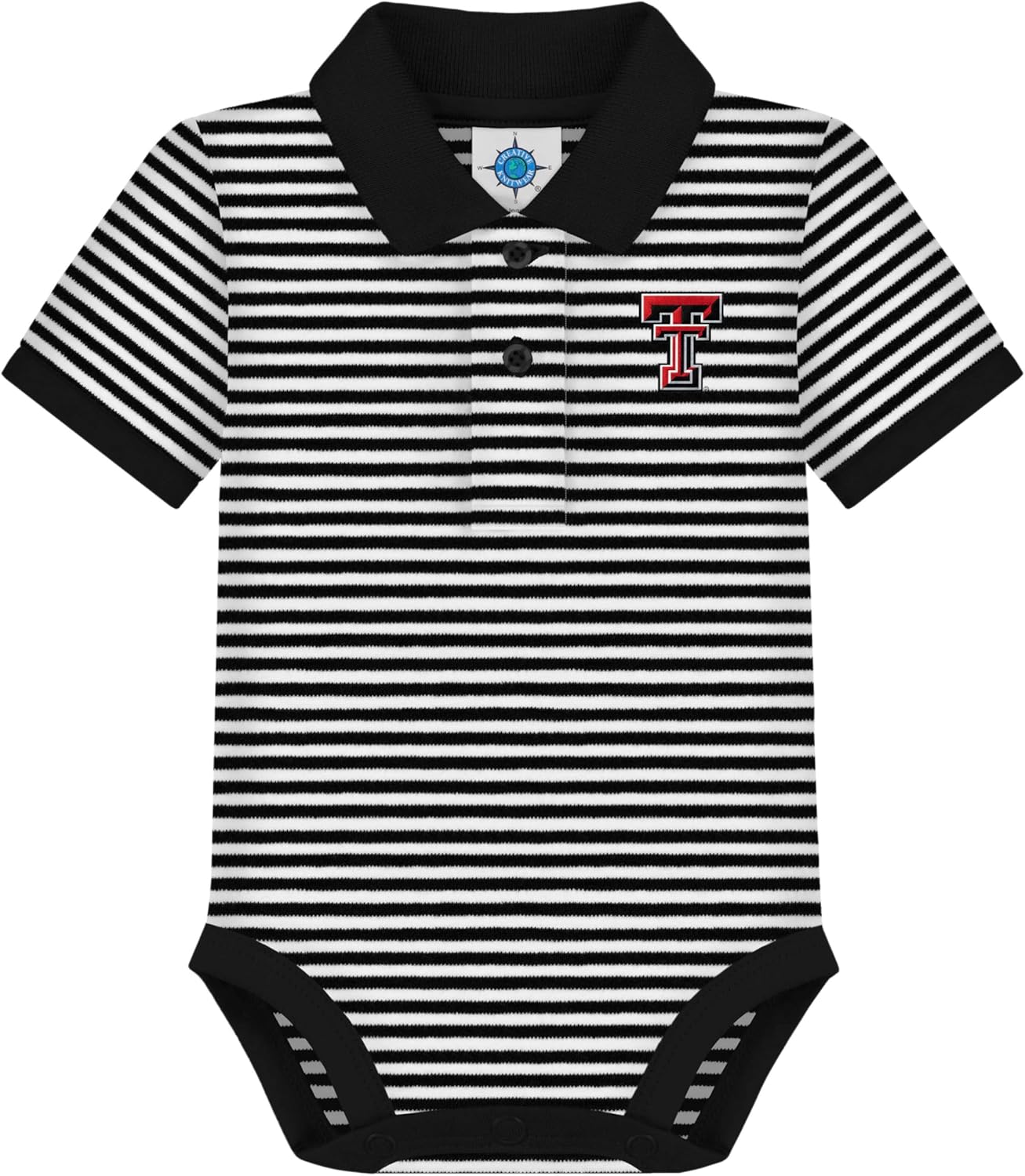 Creative Knitwear College Baby Striped Polo Bodysuit for Infants
