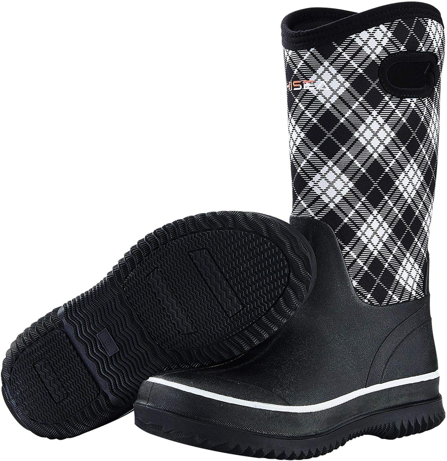 HISEA Women Mud Boots - Waterproof Mid Calf Rain Shoes for Outdoors