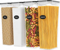 Airtight Food Storage Containers Set of 4 - Space Saving Pantry