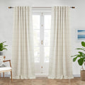 DriftAway 84-Inch Blackout Windowpane Plaid Linen Curtains for Privacy