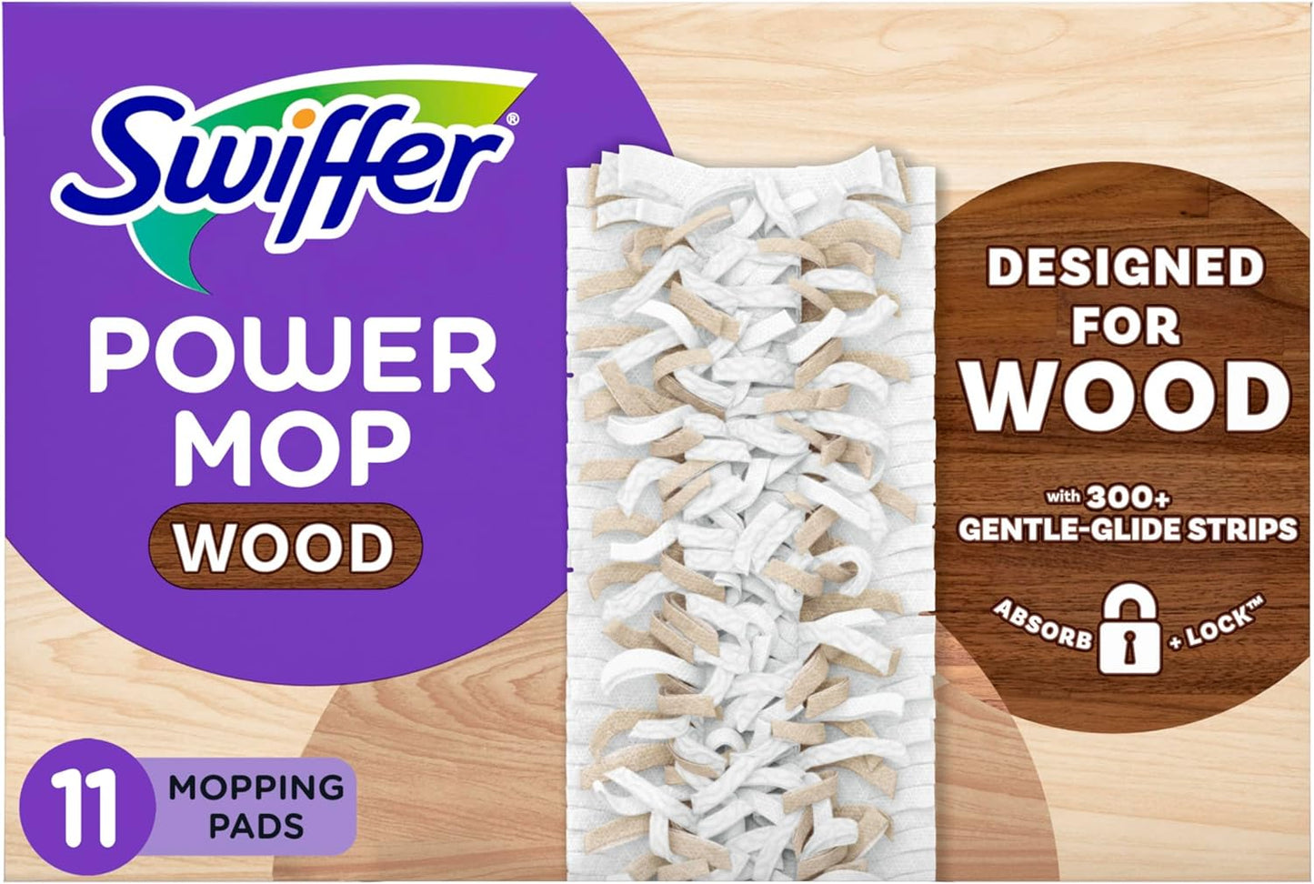11 Pack Swiffer PowerMop Wood Cleaning Pads