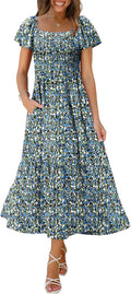 Summer Dresses for Women Square Neck Ruffle Sleeve (Style Z6VR)