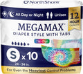 MegaMax Adult Overnight Diapers Small 10-Count - 12-Hour Protection