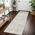 2x7 Gray Beige Neutral Multi Modern Abstract Runner Rug for Hallways
