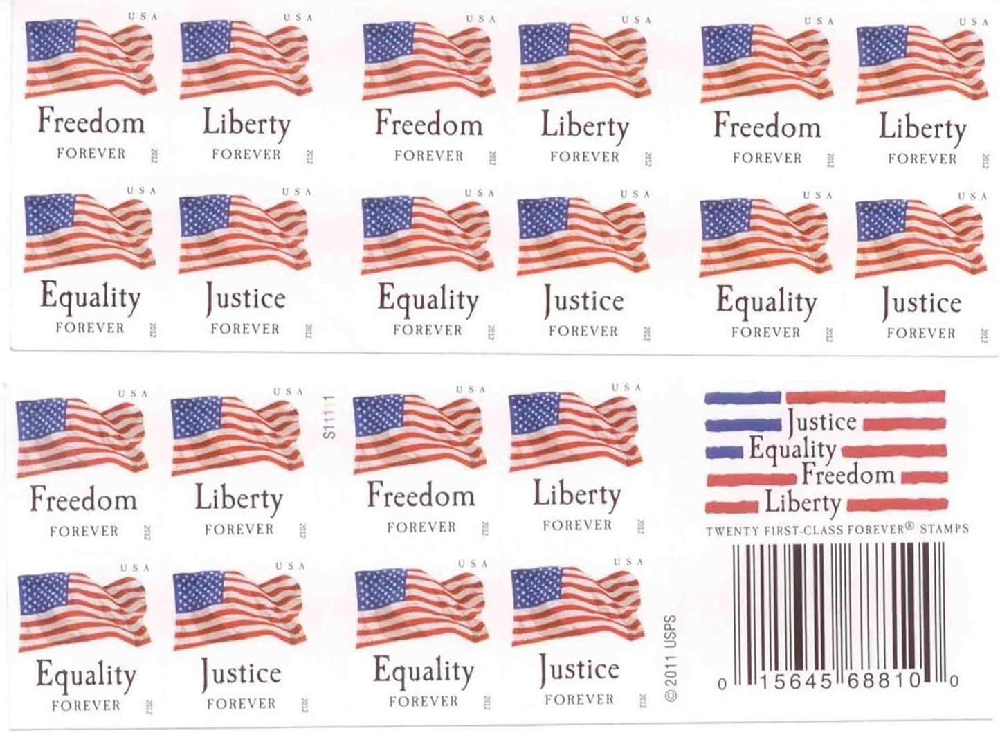 100 Forever Stamps - 5 Books of 20 Current Design for Celebrations