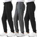 Boys Fleece Sweatpants 3 Pack - Soft, No Pilling or Fade