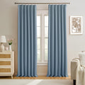 Stone Blue Pinch Pleat Curtain Blinds 102 in Long - Room Darkening