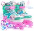Mermaid Light Up Roller Skates for Girls Purple Blue - Adjustable 4