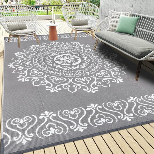 Pauwer Waterproof Outdoor Rug 6x9 for Patio and Camping