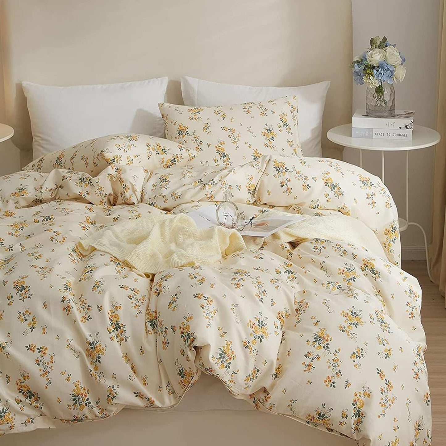 HighBuy Botanical Floral Comforter Set King for Cozy Sleep