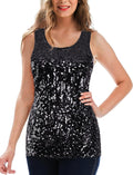 Sequin Tank Top for Women XS-3XL - Glitter Gradient Sleeveless Vest