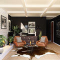 Premium Faux Cowhide Rug for Western Decor - Large Size 6.2 x 5.2 Feet