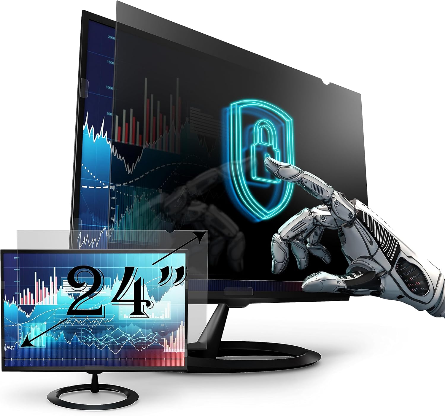 Premium Privacy Screen Filter for 24 Inch Desktop Monitor