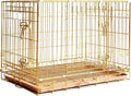 HOMEY PET Copper Gold Dog Crate 30 in - Portable Foldable Kennel