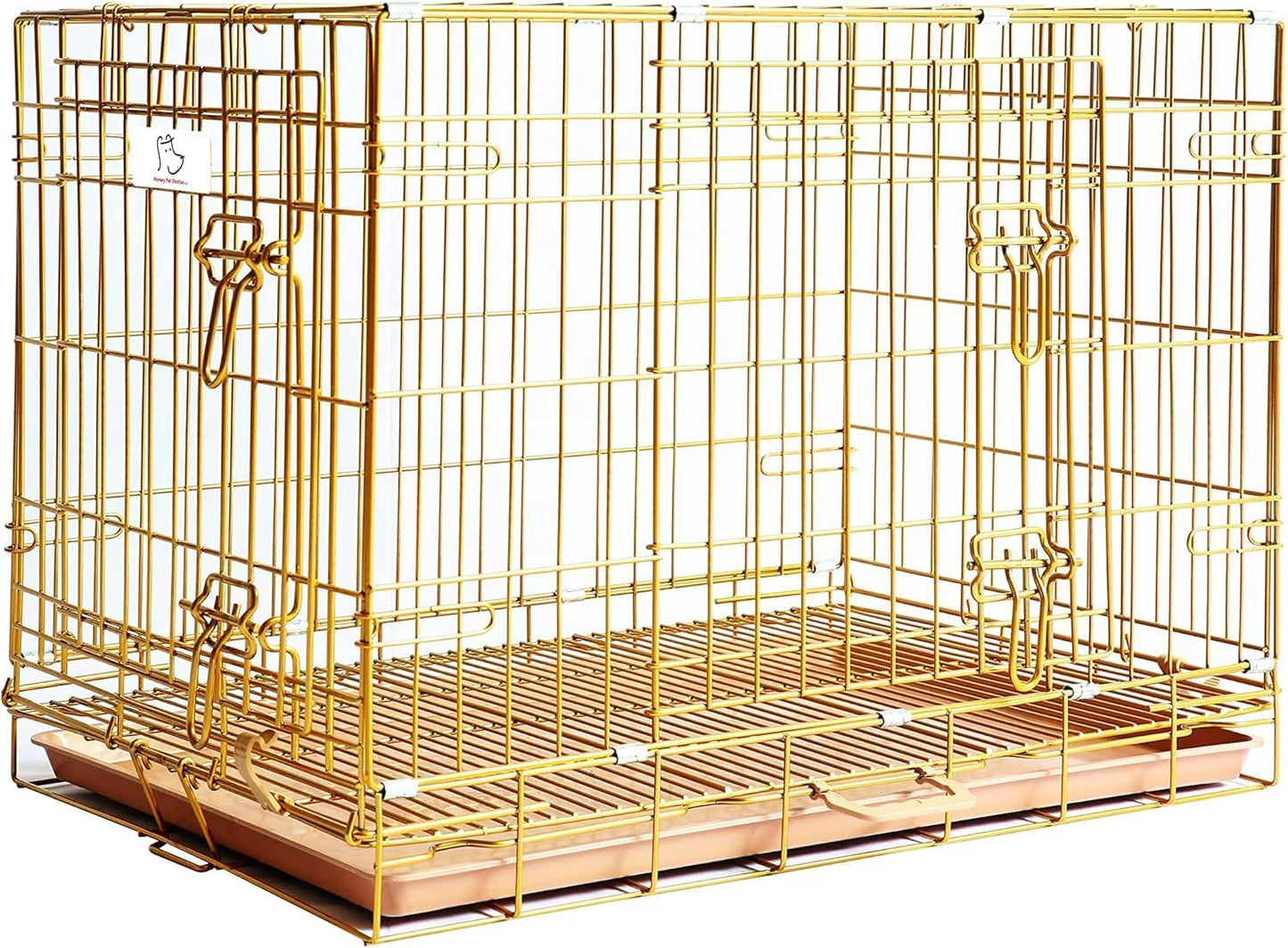 HOMEY PET Copper Gold Dog Crate 30 Inch for Medium-Small Breeds