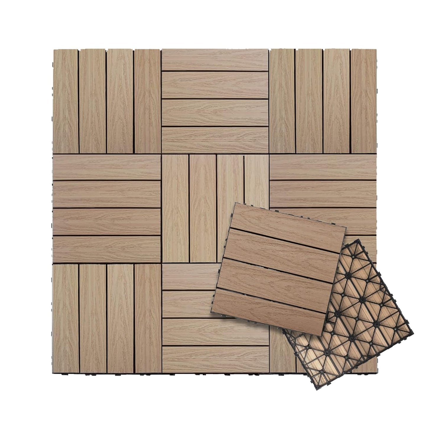 NewTechWood UltraShield Naturale Composite Deck Tiles for Outdoors
